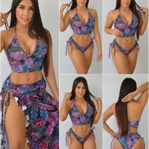 Set 3 piezas flower purple